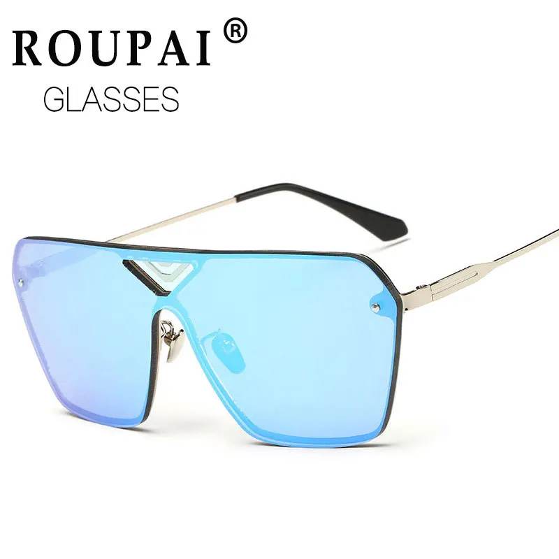 NYC Square Frame Sunglasses Men Brand Designer Inspired Retro Flat Shades Colorful Mirror Sun