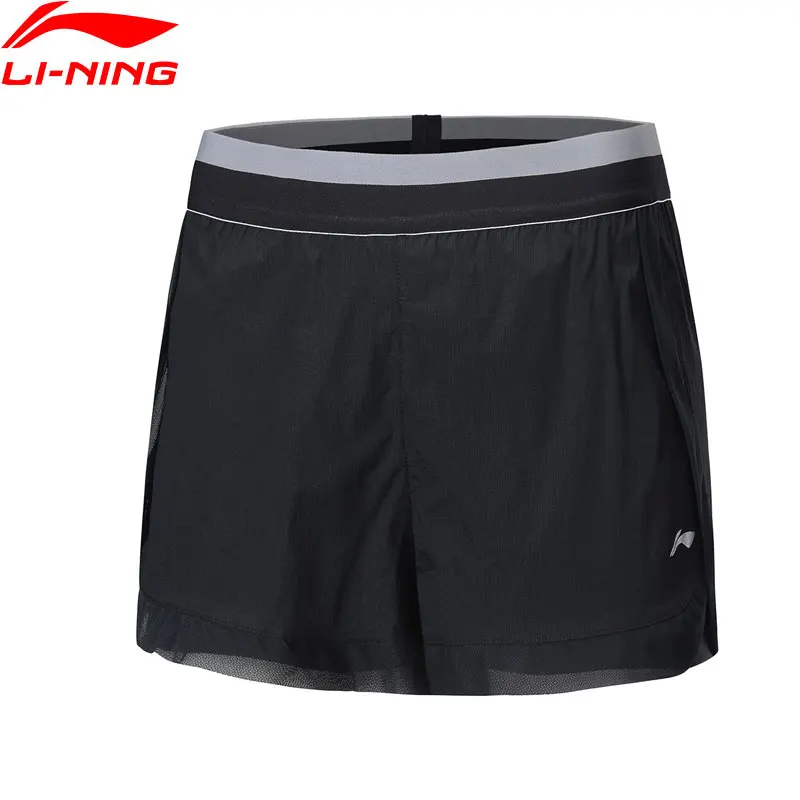 

Li-Ning Women Running Track Shorts Breathable Regular Fit Zipperd Pockets Comfort LiNing Sports Shorts AKSP076 WKD611