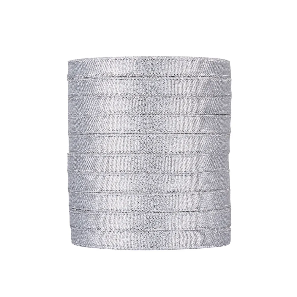10 Rolls/group 3/8&quot(10mm) Silver Golden Double Sided Sparkle Ribbon DIY Material for Organza Bow 25yards/roll 250yards/group | Украшения