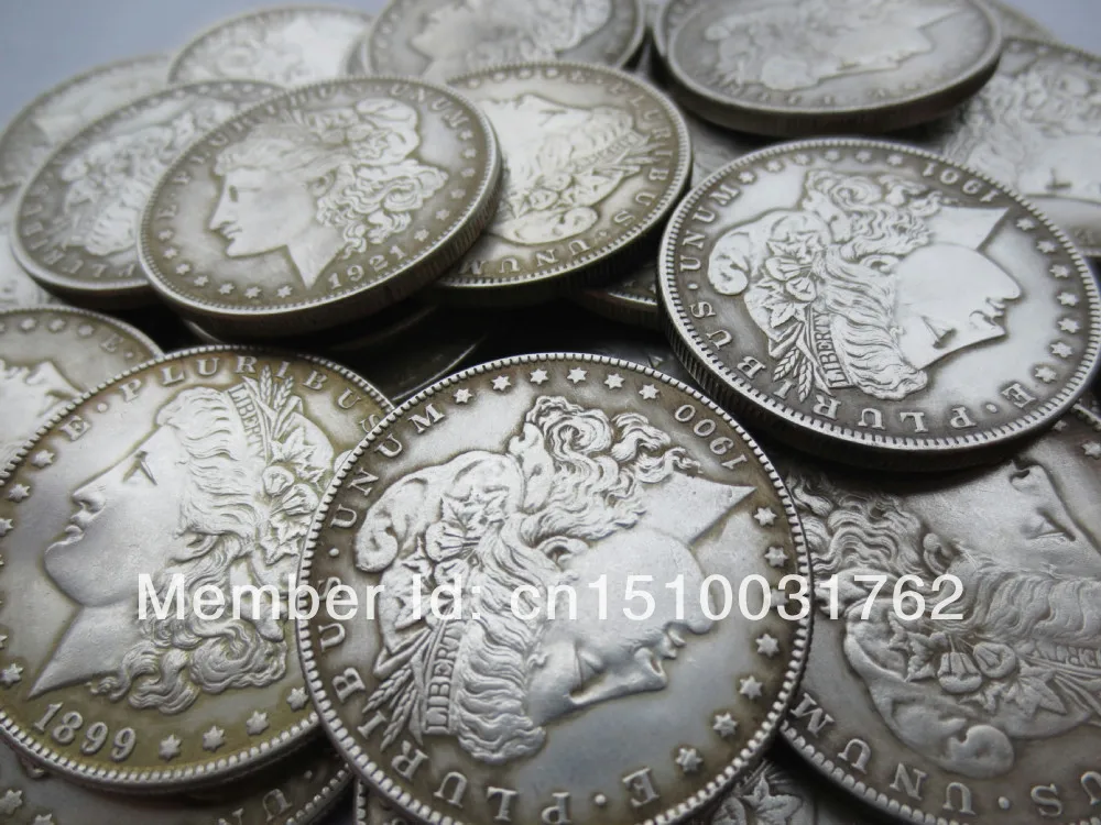 

Morgan Dollar (1879-1904)-O 26pcs Copy Coins Silver Plated
