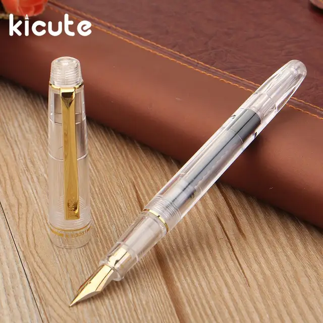 Kicute 1pcs 0 5mm Fine Nib Transpa Black Gold Clip Fountain Pen Kicute 1pcs 0 5mm Fine Nib Transpa Black Gold Clip Fountain Pen School Office Stationery