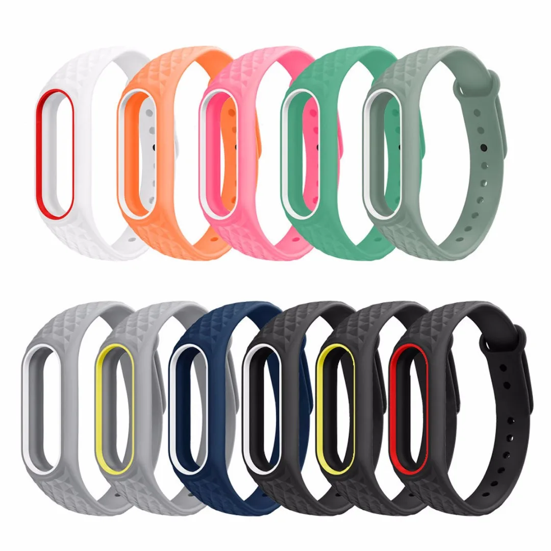 Fashion Color Soft TPU Wrist Strap Wristband Bracelet Replacement for Xiaomi Mi Band 2 Replace Original Smart Band Accessories