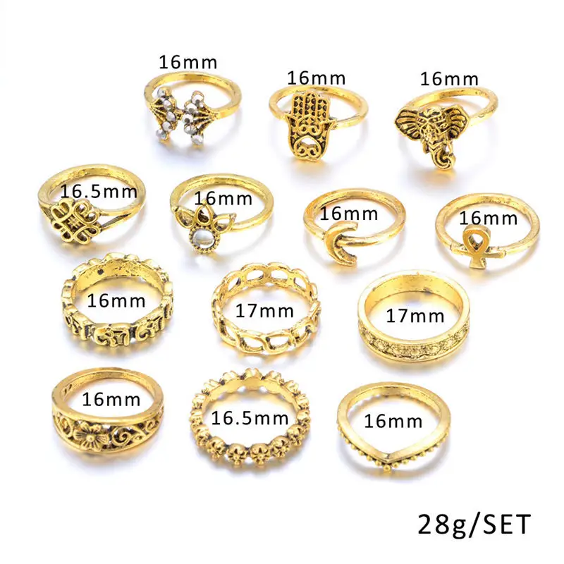 Moda-popular-13-unids-set-Midi-peque-os-anillos-de-elefante-para-mujer-joyer-a-Vintage (2)