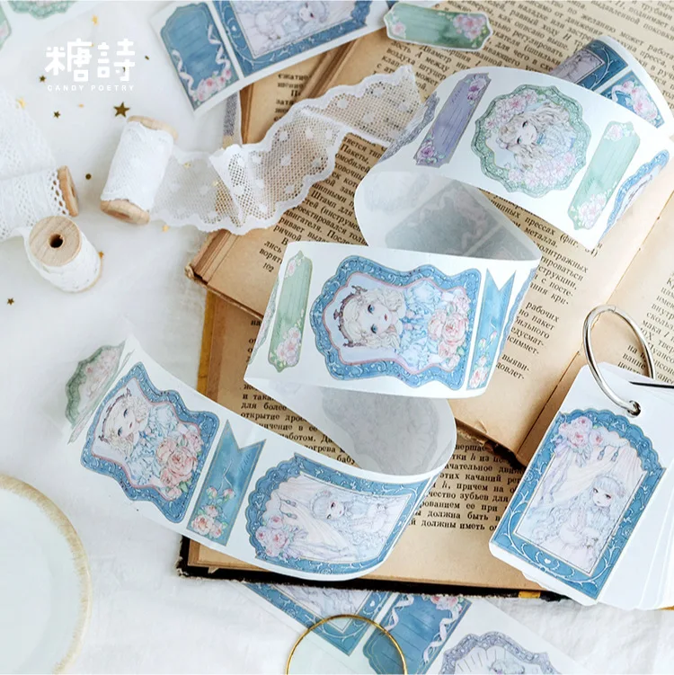 

Special ink 50mm wide Vintage aristocratic girl decoration washi tape DIY planner scrapbooking masking tape With release paper