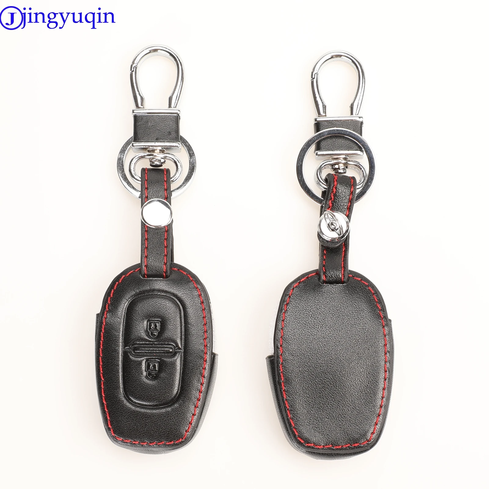 

jingyuqin 2 Buttons Remote Leather Car Key Shell For Renault kwid Symbol Trafic Dacia Sandero Logan Duster 2016-2018 Case