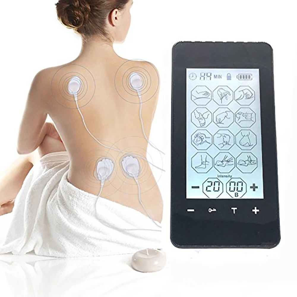 Rechargeable Body Massager 12-Mode Touch Screen Backlight Massage Instrument TENS Physiotherapy anti-stress Pain Relieve Machine