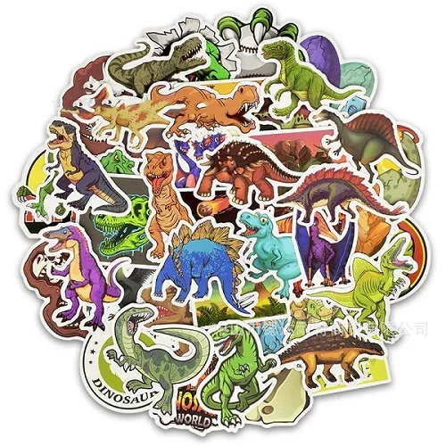 50 Pcs Pvc Waterproof Cartoon Jurassic Period Dinosaur Sticker For Luggage Skateboard Phone Laptop Moto Wall Guitar Stickers4