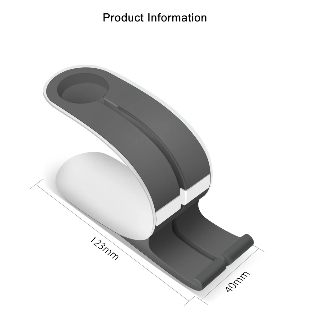 Raugee силиконовый держатель для зарядного устройства для Apple Watch 4 кронштейн Подставка для зарядки для Apple Watch 1 2 3 4 SmartWatch iPhone X