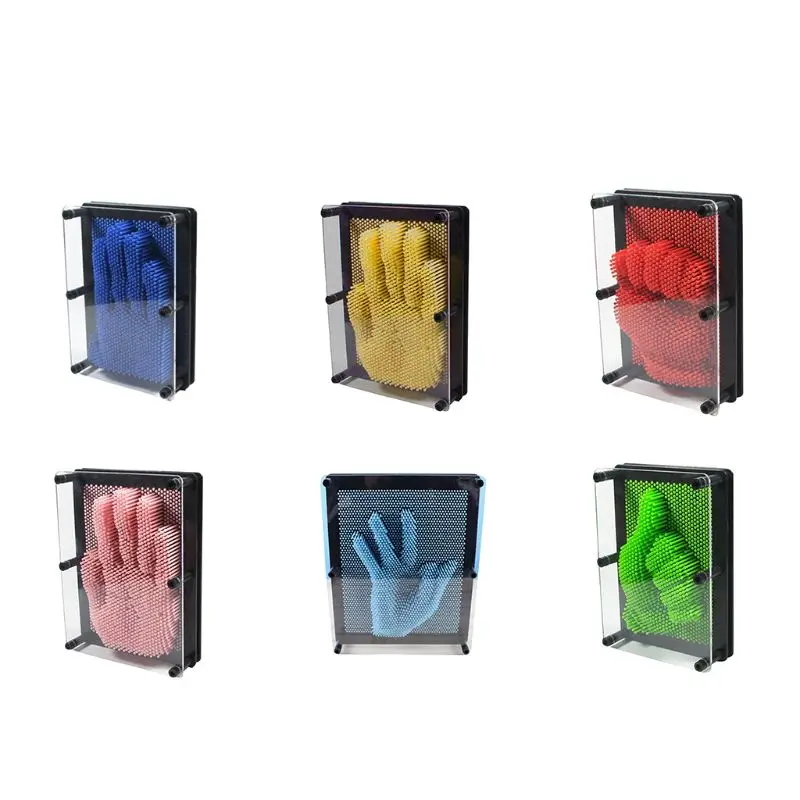 buy Plastic Colorful Desk Toys Funny Game Pin Art 3D Clone Shape PinArt Shoumo Needle Hand Model Sculpt