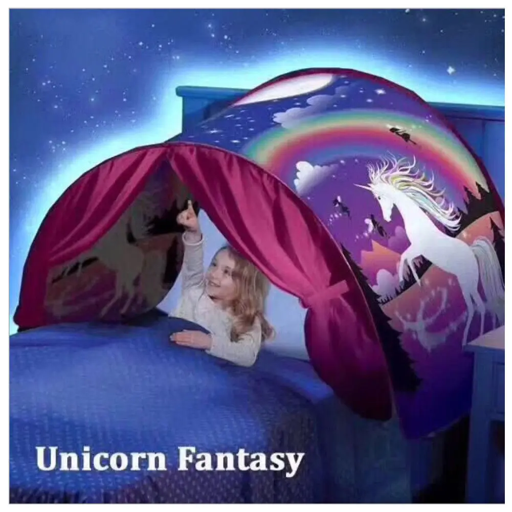 Foldable Baby Tent Kids Dream Tents Magical Unicorn Fantasy Playhouse Toy Gift 