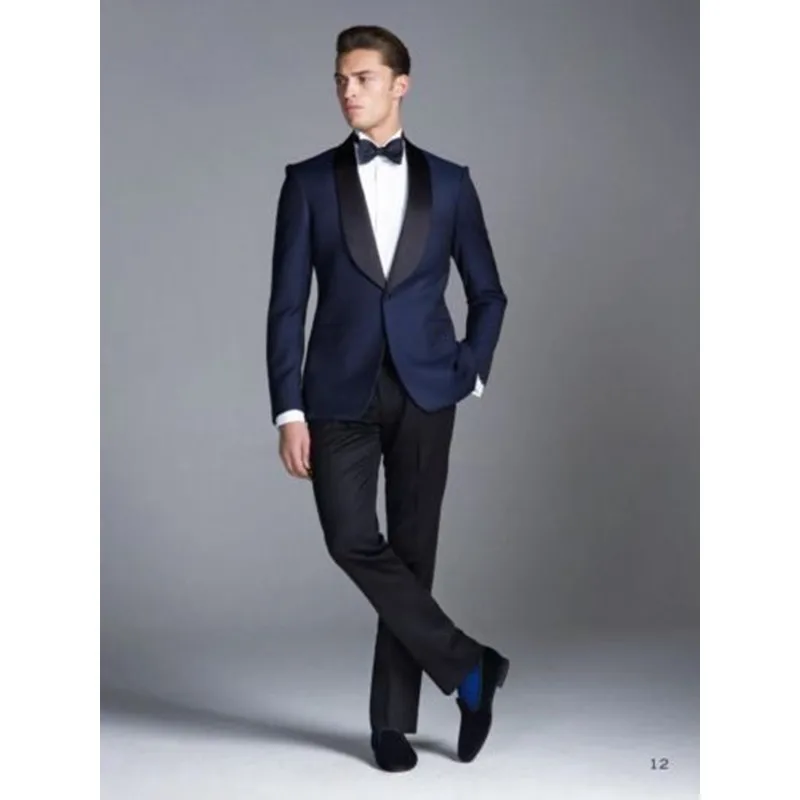 

Custom Made Wedding Suit New Blue Business Men Suits Groomsmen Tuxedos Slim Fit Groom Suit Men Suits (Jacket+Pants) W304