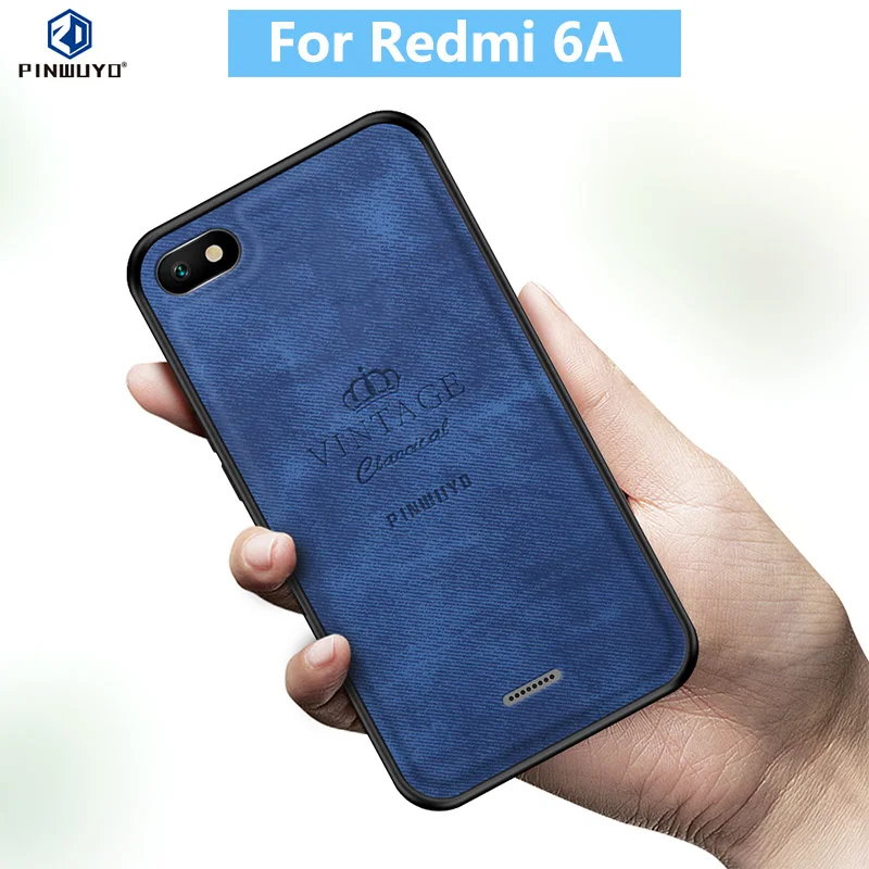 

For Xiaomi Redmi 6A Original PINWUYO VINTAGE PU Leather Protective Phone Case for Xiaomi Redmi Mi 6A Shockproof Case