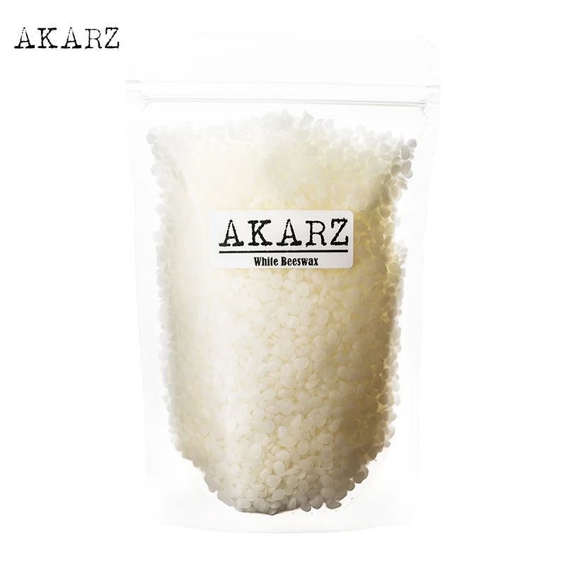 

AKARZ Famous brand 100% Organic Natural Pure white Beeswax Pellet Honey Cosmetic Grade Lipstick Soap skin care DIY raw material