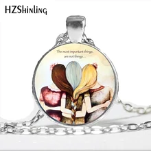 Новое поступление три сестры ожерелье лучшие друзья модные ювелирные изделия искусство лучший друг стеклянный купол дружба ожерелье для подарков HZ1