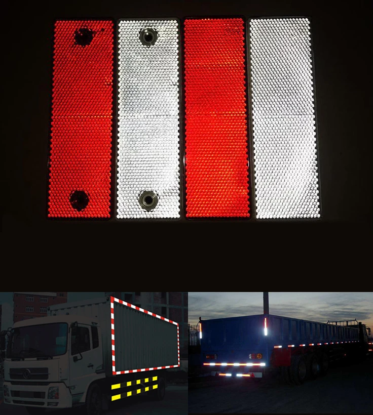 Hot sell 10PCS/lot red and white plastic retro reflector for car
