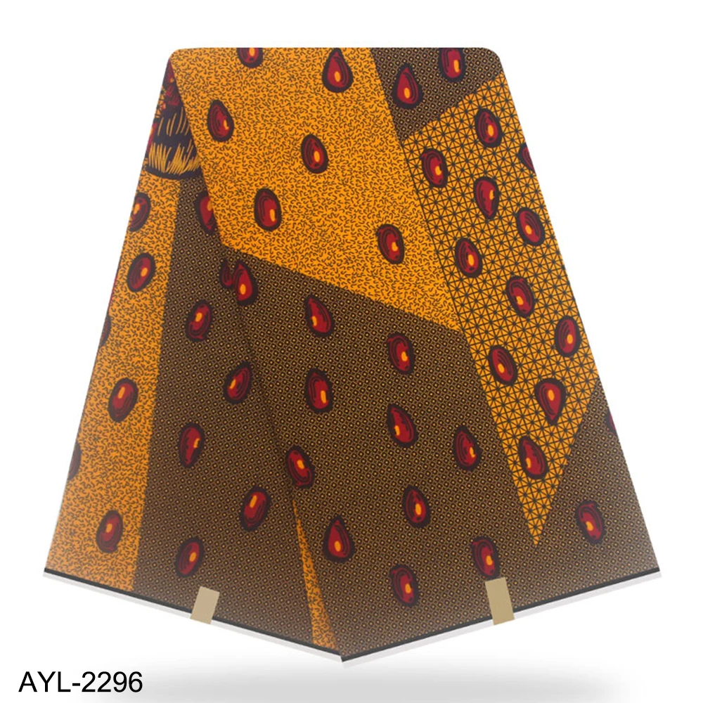 

Ankara African Wax Print Fabric Coated Fabric Breathable Nigerial Cotton Wax Fabric AYL- 2296