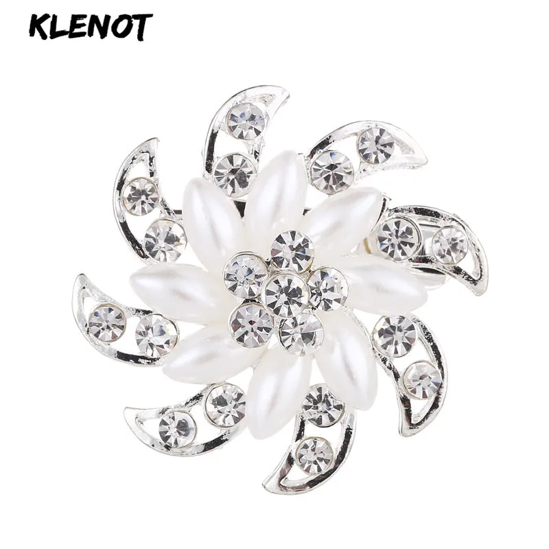 

Sparkling Windmill Pearl Flower Brooch Pins Rhinestone Crystal Pinwheel Floral Pins and Brooches for Women Corsage Dress Jewelry