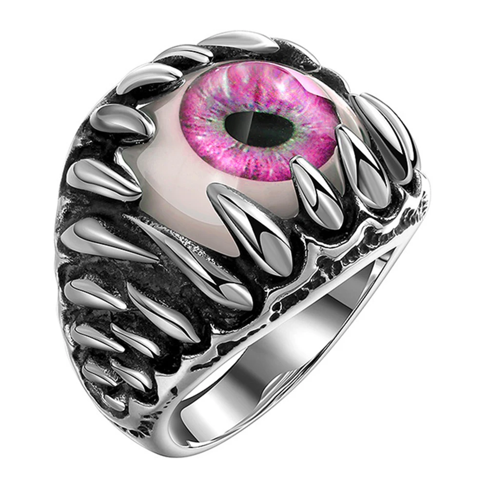 Модное мужское готическое кольцо с шаром сглаза, панк ювелирный подарок на палец