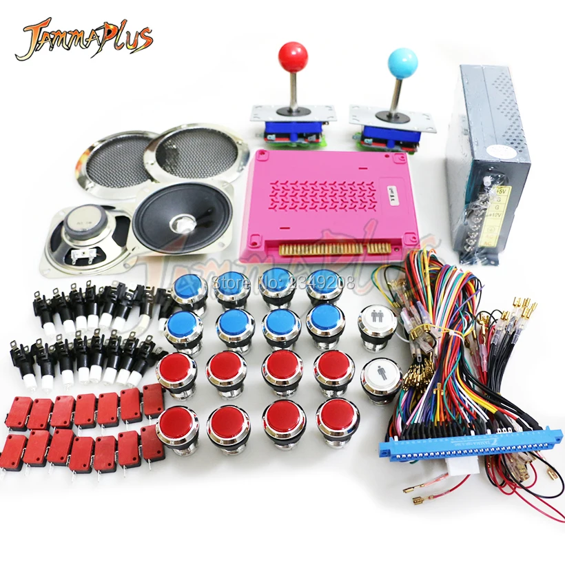 

DIY jamma arcade cabinet game kit 999 in 1 Multigame PCB Board 1299 with 8 way joystick LED Buttons Power Supply 28P JAMMA Loom