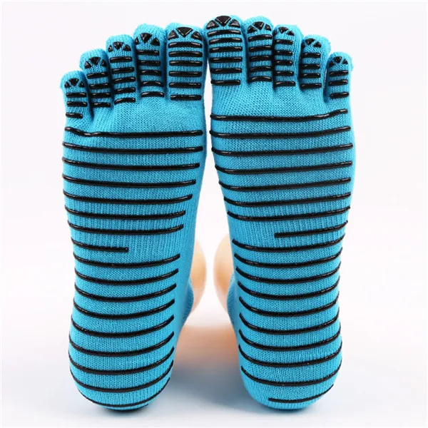 1 пара, женские и мужские носки, противоскользящие массажные носки с пальцами, полностью захватывающие пятки, пять пальцев, хлопковые короткие носки до лодыжки, Calcetines Mujer, HX0510 - Цвет: B
