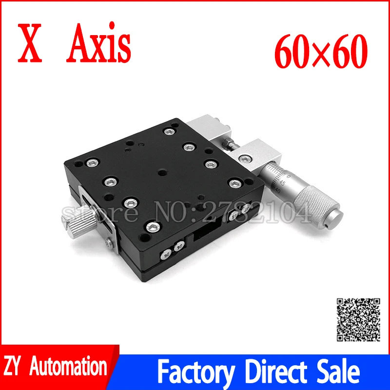 

X Axis 60x60mm Trimming Platform Manual Linear Stages Bearing Tuning Sliding Table X60-L X60-C X60-R Cross Rail