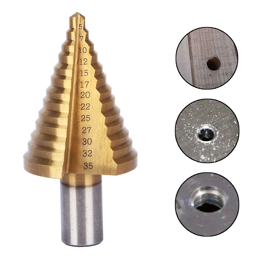 

4-22mm 5-35mm 6-35mm HSS Triangle Shank Pagoda Metal Steel Step Drill Bit Hole Drill Cone Drill Countersink Titanium Bit Set