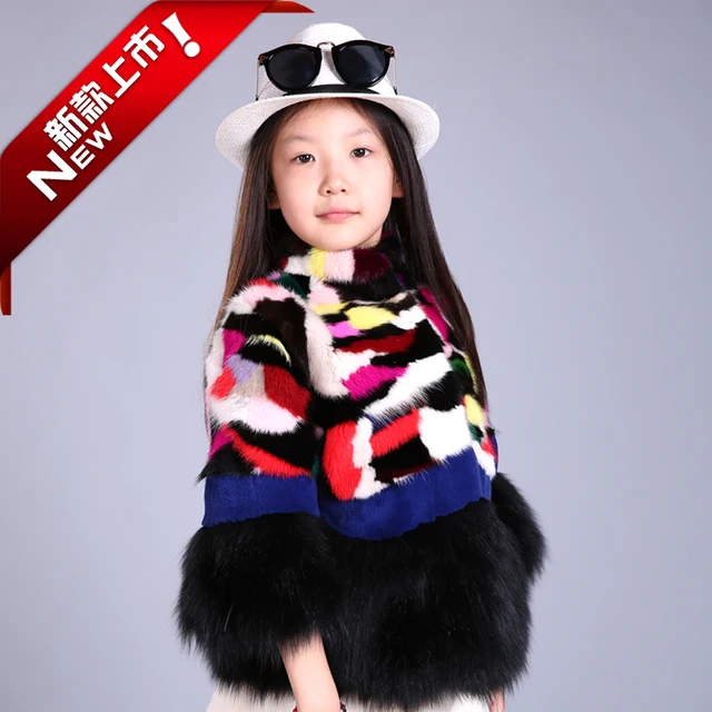 Cheap 2016 New Kids Girls Winter Coat mink coat really Plush children baby fur coat bag mail