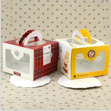 5 шт. хлебобулочная коробка для упаковки торта День рождения Упаковочная коробка для торта wth ручка и видимость через окно