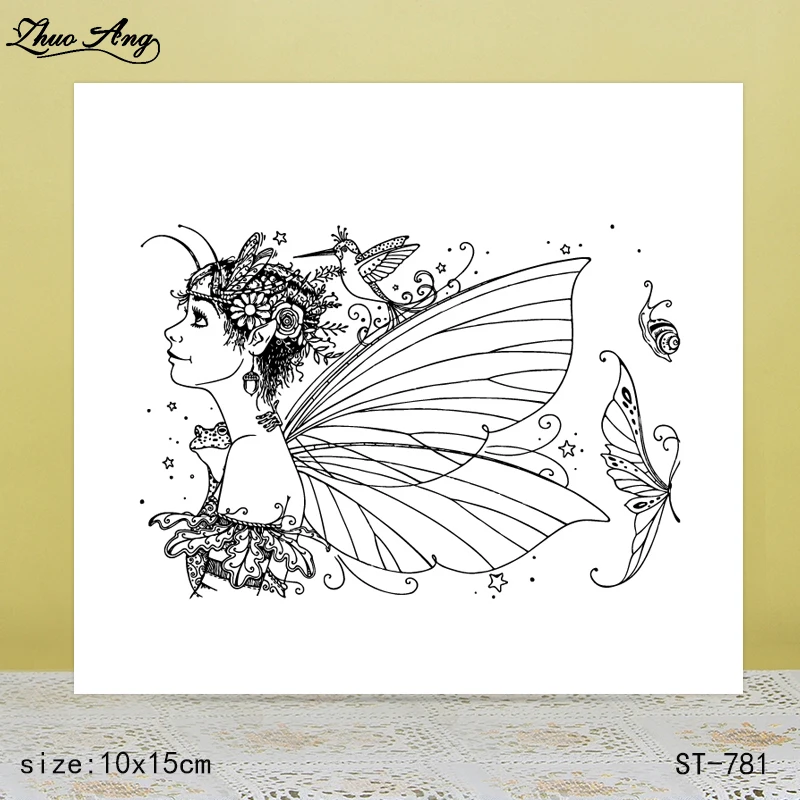 

ZhuoAng Fairy / Angel / Goddess Clear Stamps/Seals For DIY Scrapbooking/Card Making/Album Decorative Silicon Stamp Crafts