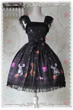 Lolita Dress Halloween Night Girls Sweet Princess Dress JSK Daily Clothing Black/Red/Purple