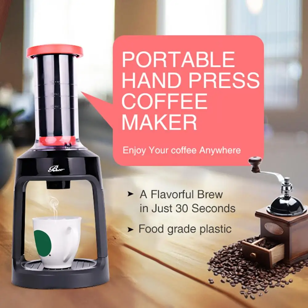 

K-Cup Automatic Pressing Coffee Machine Capsule Coffee Maker Espresso Brewer Manual Hand French Press Cafetera