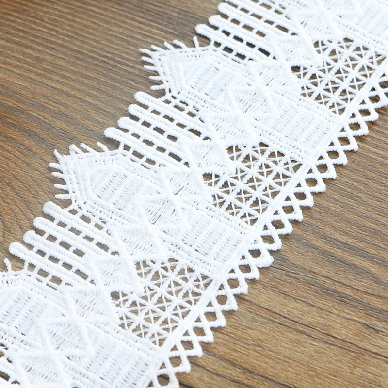 

1yards 8cm Cream Cotton Lace Trims for Costume Dress Trimmings Ribbon Applique Strip DIY Sewing Lace Fabric