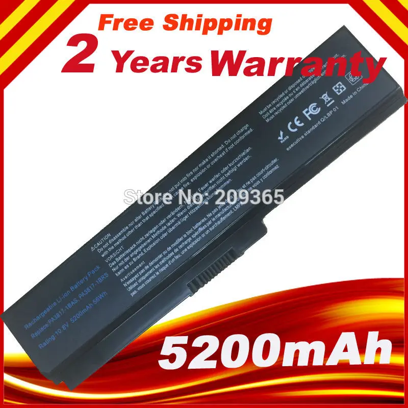 PA3817U ноутбук Батарея для TOSHIBA L630 L650 L645 L655 L600 L700 L730 L735 L740 L745 L750 L755 PA3817U-1BRS PABAS228 |