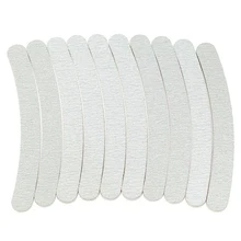 Fashion 10 x Grey Nail Files Sanding 100/180 Curve Banana for Nail Art Tips Manicure