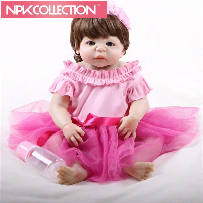 57 см новорожденных Куклы Reborn Baby Doll 23 ''полный силиконовые виниловые Младенцы реалистичные принцесса игрушка для девочек на день рождения