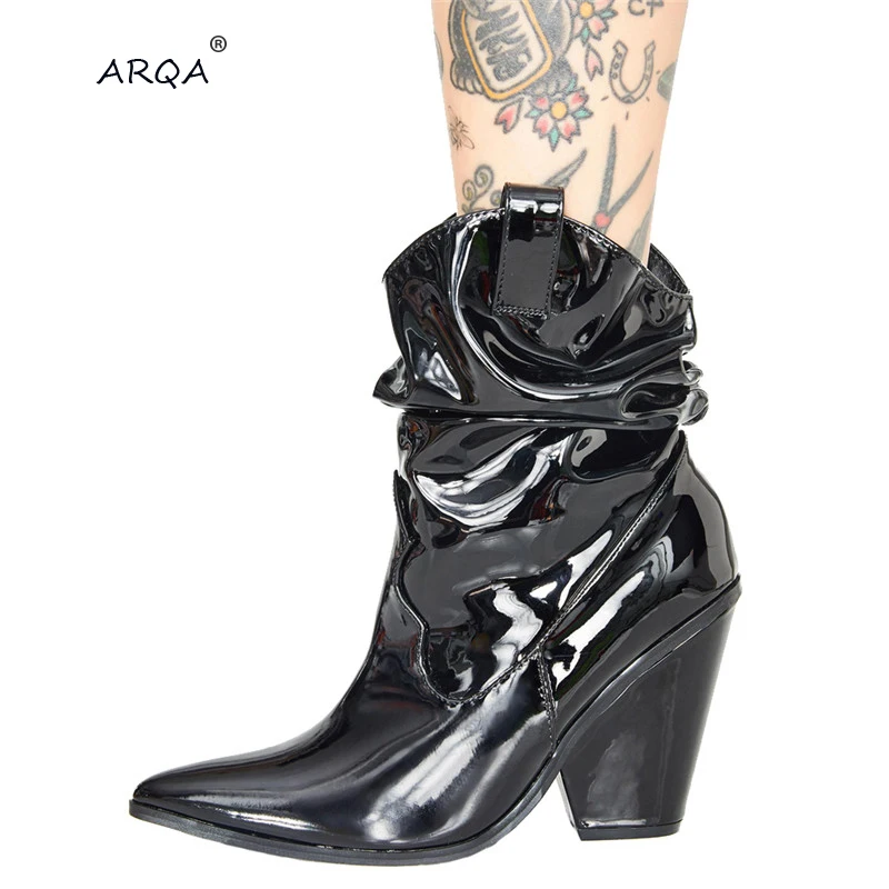 pointed mid heel boots