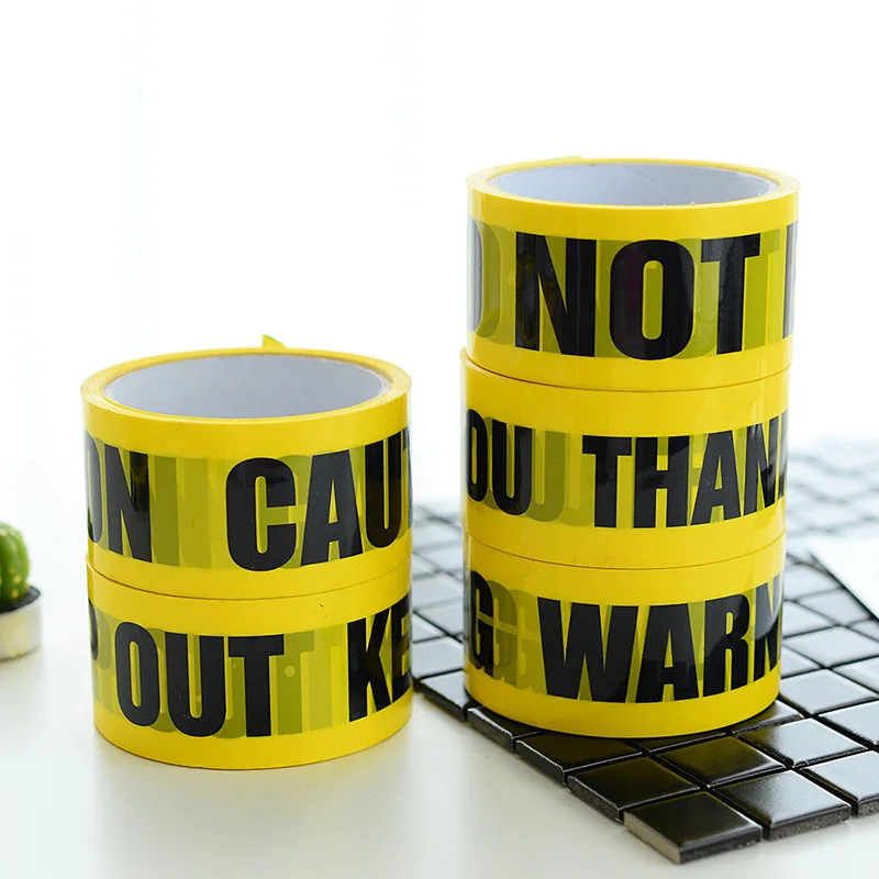 Opp Warning Tapes caution warning tape 1 Roll 48mm*25m Caution Barrier Work Safety Adhesive Tapes DIY Sticker For Mall Store Factory School