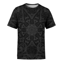 Мандала Блум футболка крутая черная разноцветная мужская летняя футболка с блоками новая волна хипстер хип хоп Уличная Геометрическая Повседневная футболка