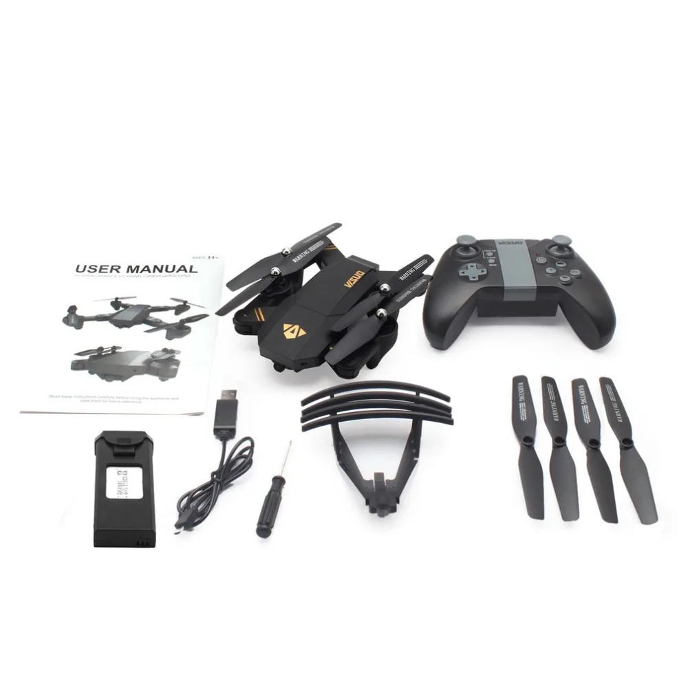 

VISUO XS809HW 2.4G Foldable FPV Selfie Drone RC Quadcopter with 720P Wide Angle Camera Altitude Hold with Two Batteries