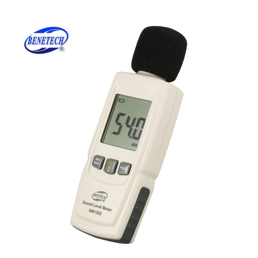 

BENETECH GM1352 30-130dB Digital Sound Level Meter Noise Audio Volume Monitoring Test dB Decibels Detector with LCD Backlight