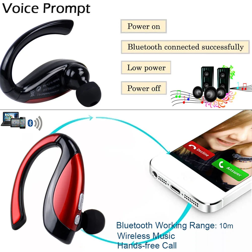TOPROAD беспроводные Bluetooth наушники спортивные стерео поддержка громкой связи с