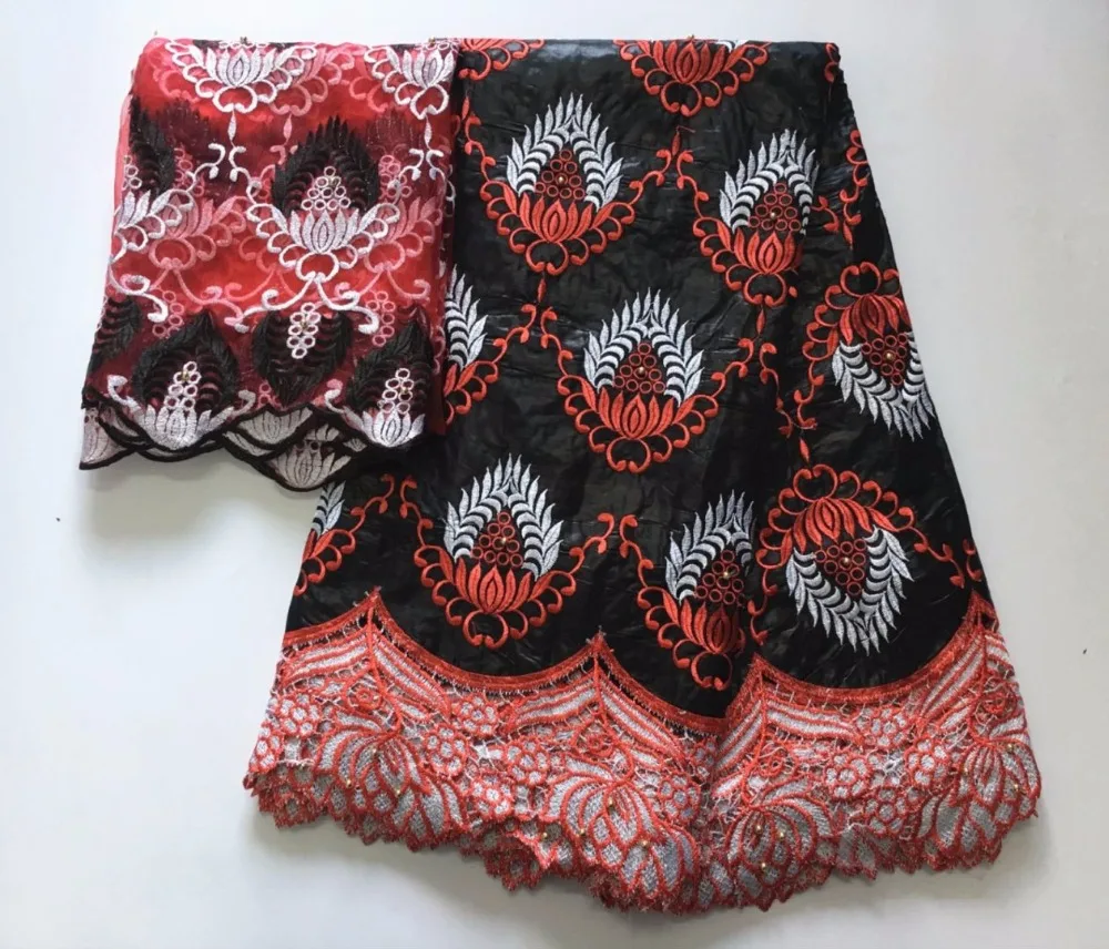 

Nigerian Lace Fabric African French Shining Beads Fabric 2018 High Quality Bazin Riche Getzner Sewing