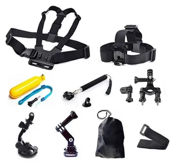 

Gopro Accessories 9 in 1 Kit Chest +Head Strap+Floating Grip +Handlebar Seatpost + Monopod +Suction Cup For GoPro Hero 1 2 3 3+