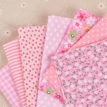 

7PCs/set 50x50cm Pink Cotton Fabric for Patchwork Quilts Patchwork Telas Sewing Tissue baby DIY Crafts Cloth cp2129
