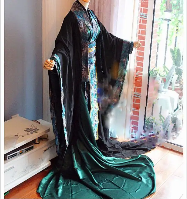 SinGyoku Guardian BL/Новый мужской костюм кунлун Бог Павлин зеленый Hanfu длинный хвост Cos Qi