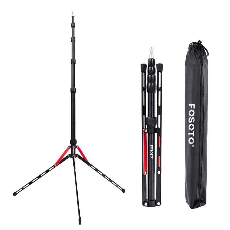  Fosoto FT-190B Red Led Light Tripod Stand Bag 2.2m Head Softbox For Photo Studio Photographic Light