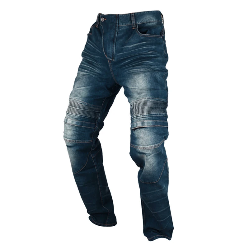

DUHAN Motorcycle Pants Windproof Men Racing Jeans Riding Trousers Automobile Racing Pants With Knee Protector Guards Black Blue