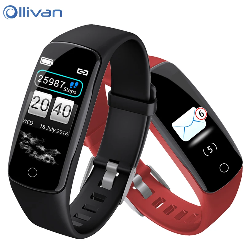 

Ollivan V8 Smart Bracelet Blood Pressure Measurement Oxygen Heart Rate Monitor IP67 Waterproof Fitness Bracelet Smart Wristband