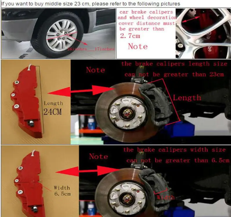 6 комплектов в партии(24 шт.) Красный дисковый тормоз клещевого типа крышка для brem 1 3 5 серии E36 E46 E28 Z4 535i x6 x5x3 z4 подходит 1" 16" 1" колеса