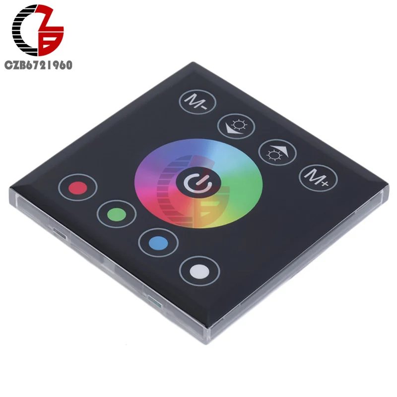 

Full Color LED Touch Switch Touch Panel Control Dimmer Switch Controller for RGB LED Strip Light DC 12V 24V Black